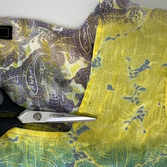 Jessica Simpson Sheer Blouse Size 3X Square Neck Ombre - Picture 14 of 14